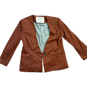 Cartonnier Anthropologie Orange Button Blazer Size Medium